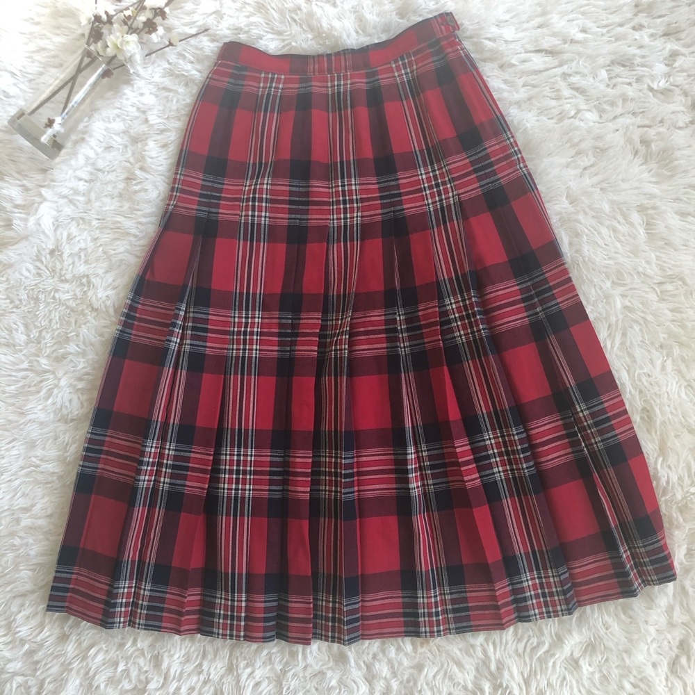 Vintage Pendleton pleated plaid  skirt